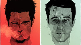 two paintings of men, Fight Club HD wallpaper