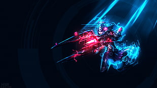 red and blue robot digital wallpaper, League of Legends, ADC, Marksman, Caitlyn