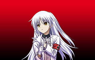 white haired anime character illustration