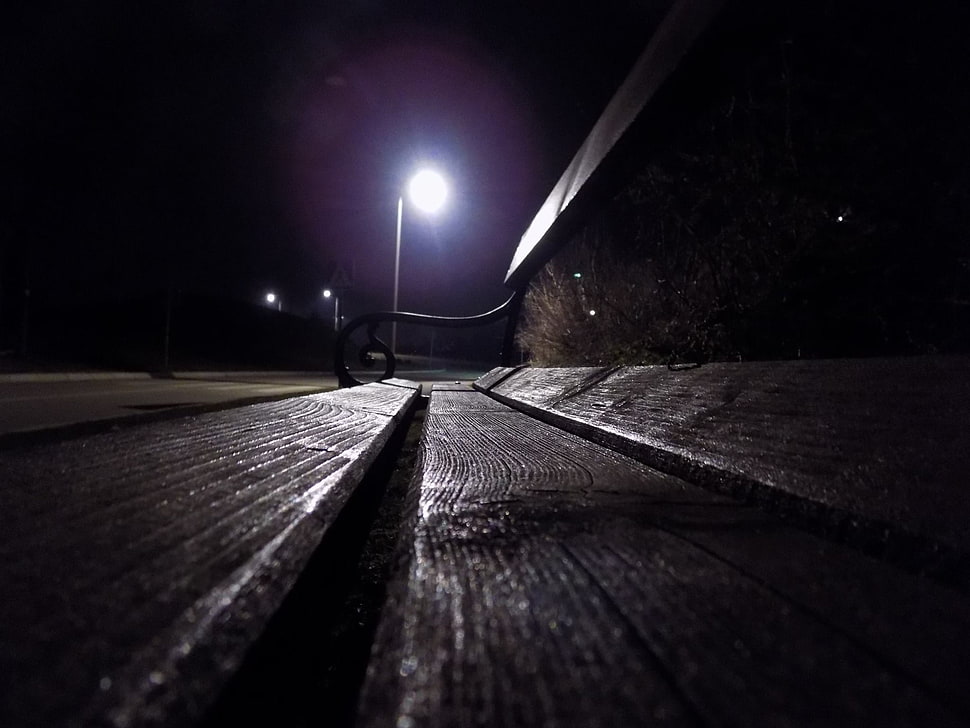 night, bench HD wallpaper