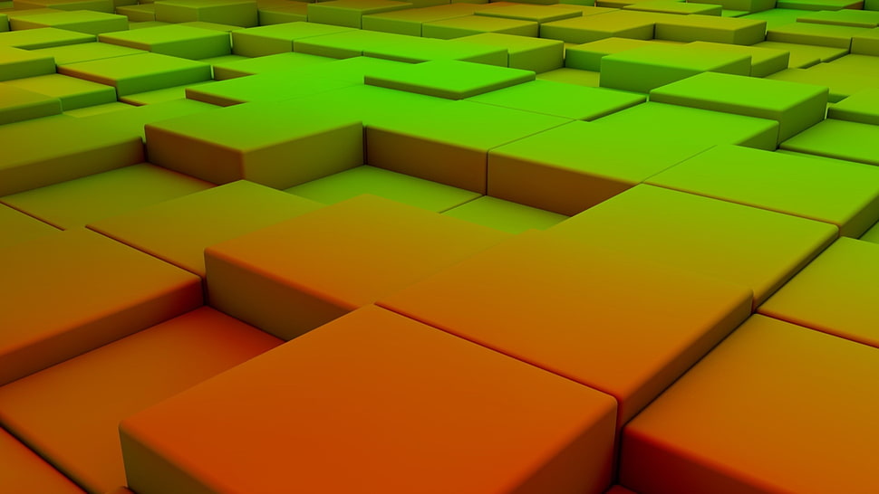 beige and green block digital wallpaper HD wallpaper