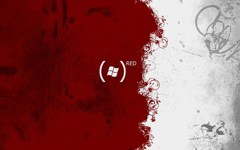 Microsoft Windows logo, red, white, Microsoft Windows, paint splatter HD wallpaper