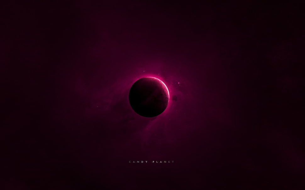 planet digital wallpaper, space, planet, pink, candy planet HD wallpaper