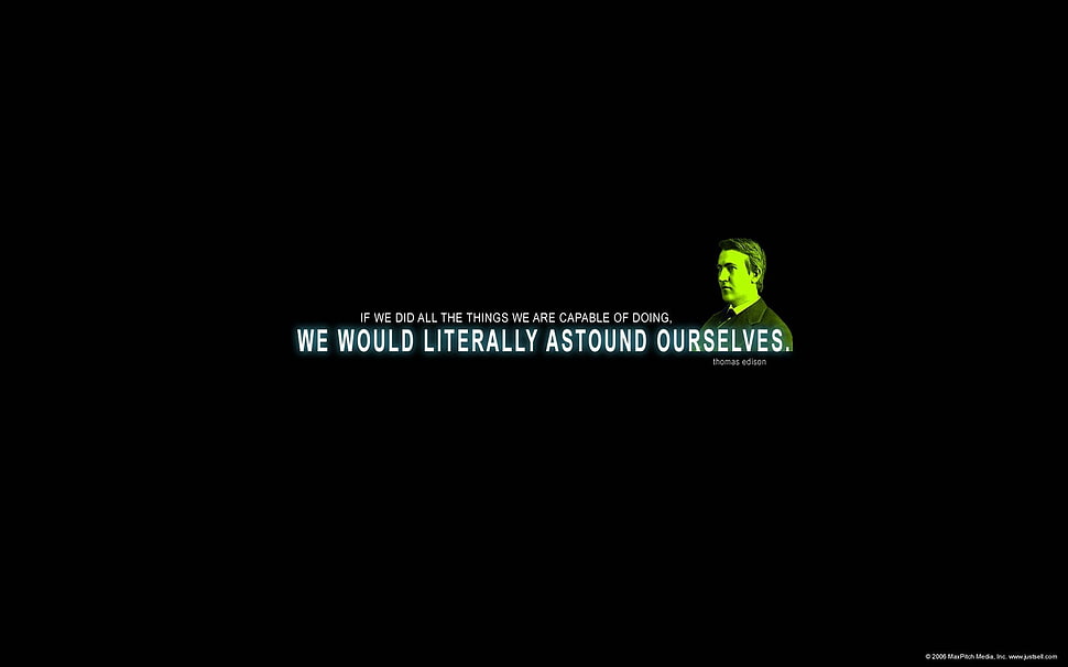 We Would Literally Astound Ourselves advertisement, quote HD wallpaper