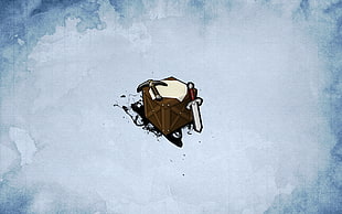 brown crate, pick axe, and sword illustration, crafting tables, pickaxes, Minecraft, blue