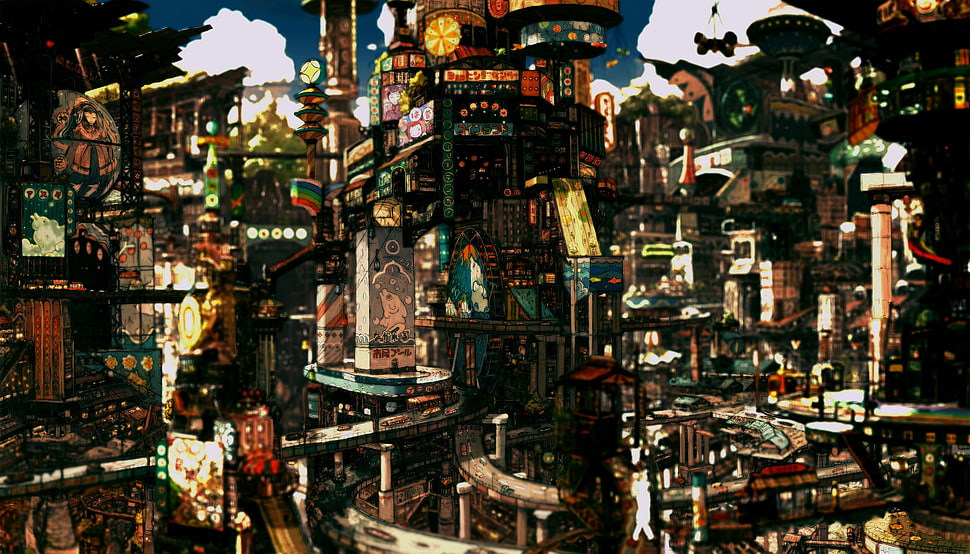 futuristic city digital wallpaper, Imperial Boy, anime, cityscape, digital art HD wallpaper