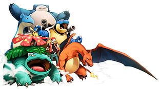 Pokémon, Charizard, anime, simple background HD wallpaper