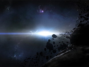 space and asteroid digital artwork