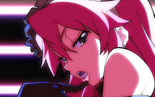 pink hair anime girl character photo