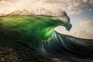 seawave digital wallpaper, sea, waves