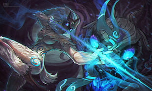 brown and beige character digital wallpaper, League of Legends, Kindred, Nocturne