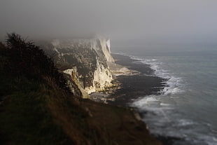 bird's-eye view photo of cliff