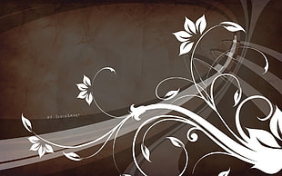 closeup photo of white and brown floral decor
