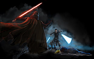 Star Wars wallpaper, Star Wars, artwork, Darth Vader, Star Wars:  The Force Unleashed II HD wallpaper