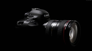 black Canon DSLR camera HD wallpaper