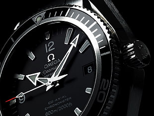 round silver-colored-and-black Omega analog watch, watch, luxury watches, Omega (watch) HD wallpaper