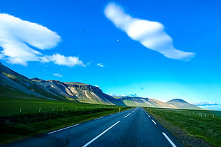 road, landscape, nature, clouds HD wallpaper