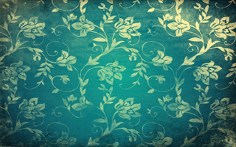 black and brown floral textile HD wallpaper