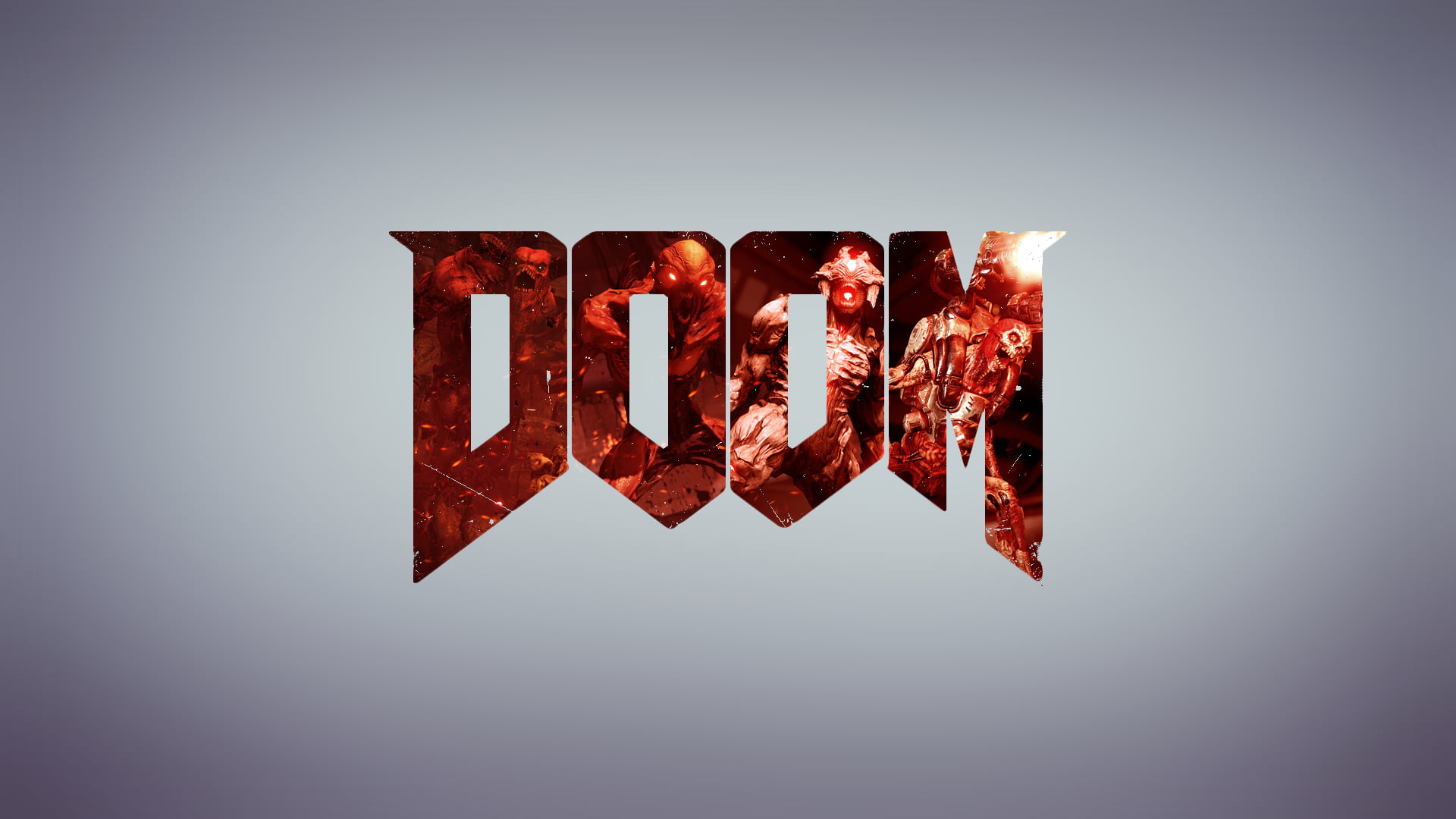 Doom logo, minimalism, Doom (game), doom 2016, video games