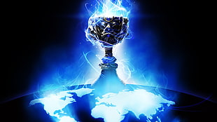 blue-flamed chalice trophy wallpaper, League of Legends HD wallpaper