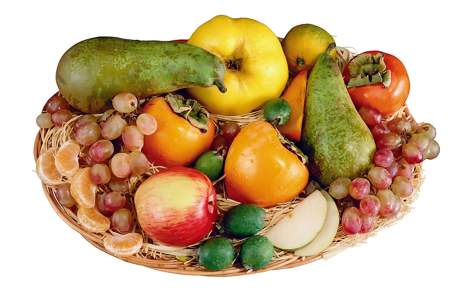 fruits on brown basket HD wallpaper