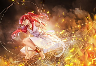 female red hair anime character wallpaper