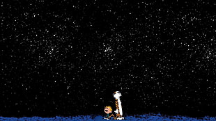 cartoon characters digital wallpaper, Calvin and Hobbes