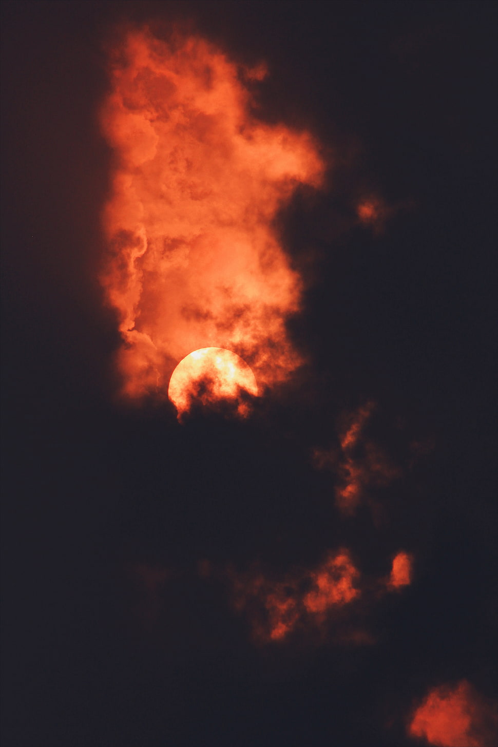 bloody moon, Moon, Sky, Clouds HD wallpaper