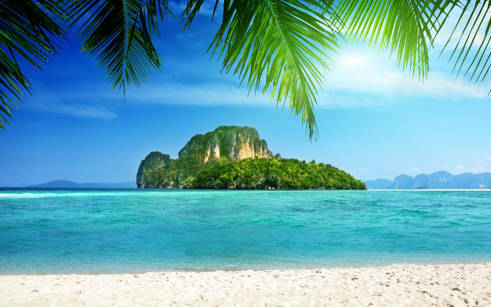  Green  island  beach island  tropical HD wallpaper  