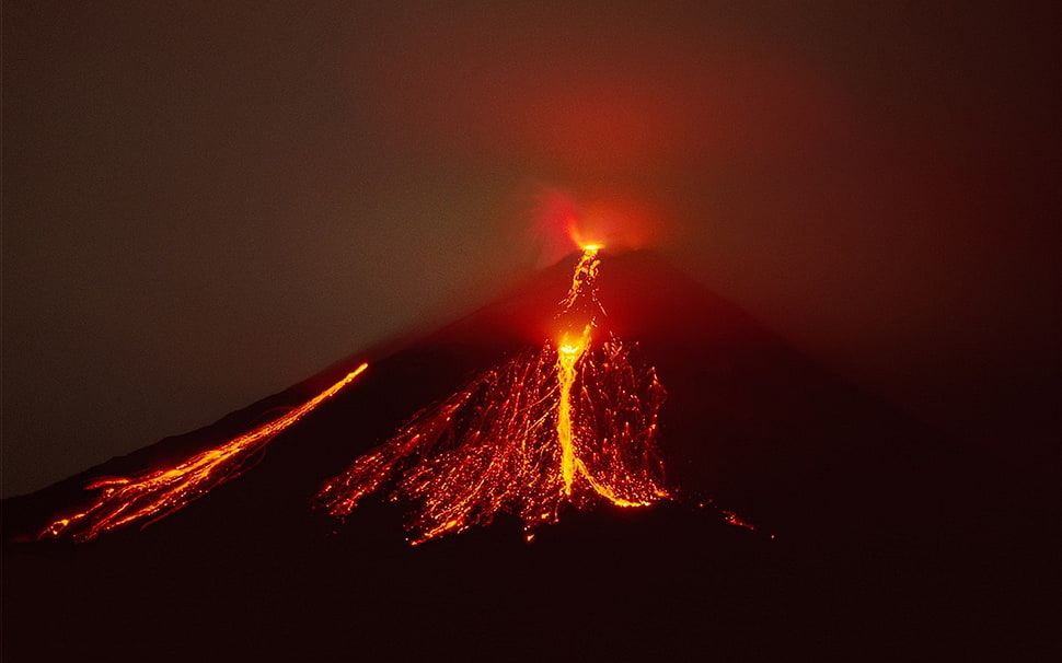 volcano, nature HD wallpaper