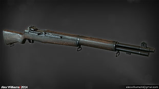 brown hunting rifle, M1 Garand
