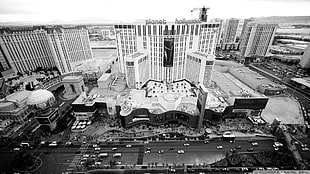 Planet Hollywood, Las Vegas, Nevada, city, Las Vegas, cityscape, monochrome
