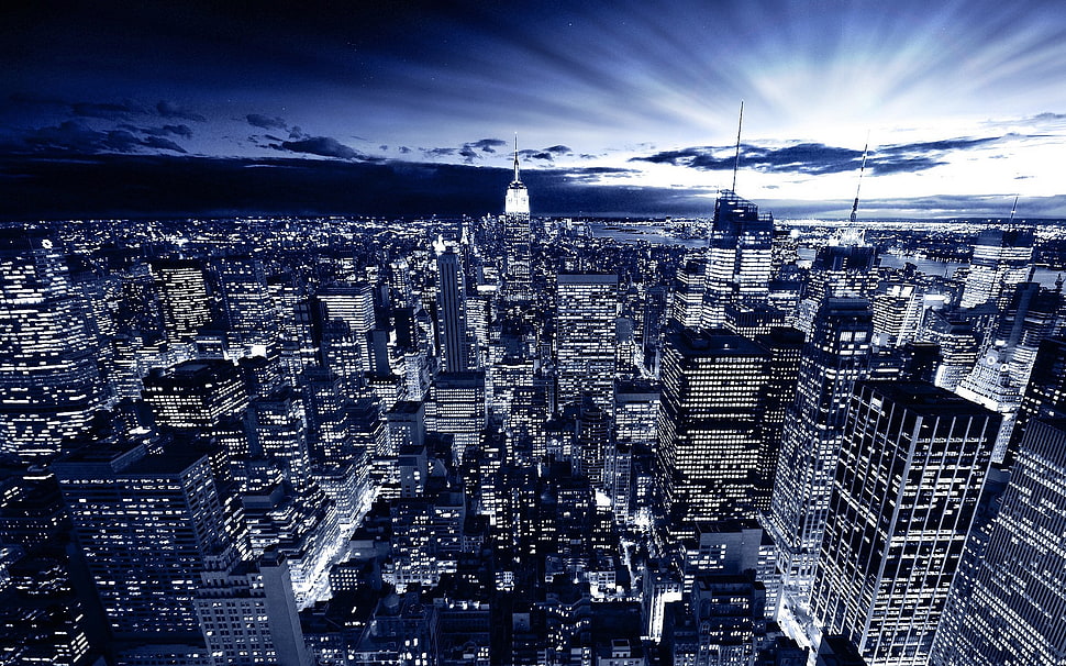 gray skyscraper, city, New York City, cityscape, digital art HD wallpaper