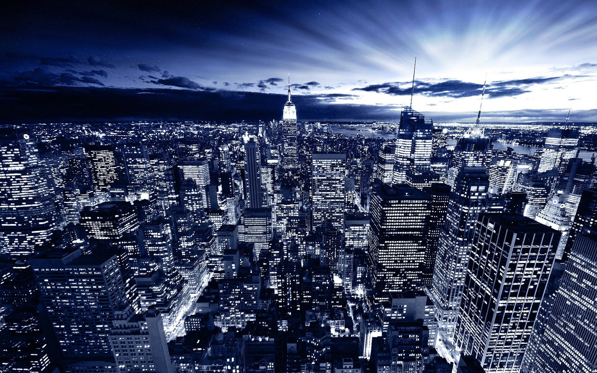 gray skyscraper, city, New York City, cityscape, digital art