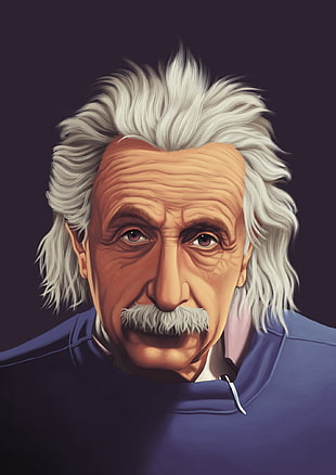 Albert Einstein sketch, Albert Einstein, soft shading HD wallpaper