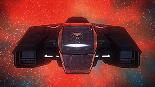 black and red spacecraft, Elite: Dangerous, space, science fiction, video games