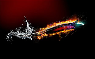 multicolored fire and water photography