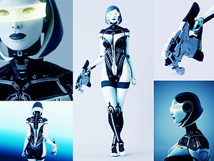 photo of robot woman collage