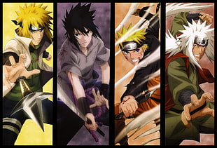Naruto Shippuuden, Uzumaki Naruto, Namikaze Minato, Uchiha Sasuke HD wallpaper