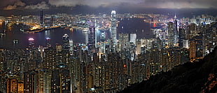 high rise buildings, cityscape, Hong Kong