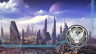 high-rise building illustration, Star Citizen, United Space Confederation, video games