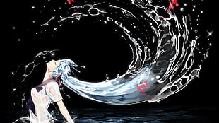 anime character illustration, wet hair, wet clothing HD wallpaper