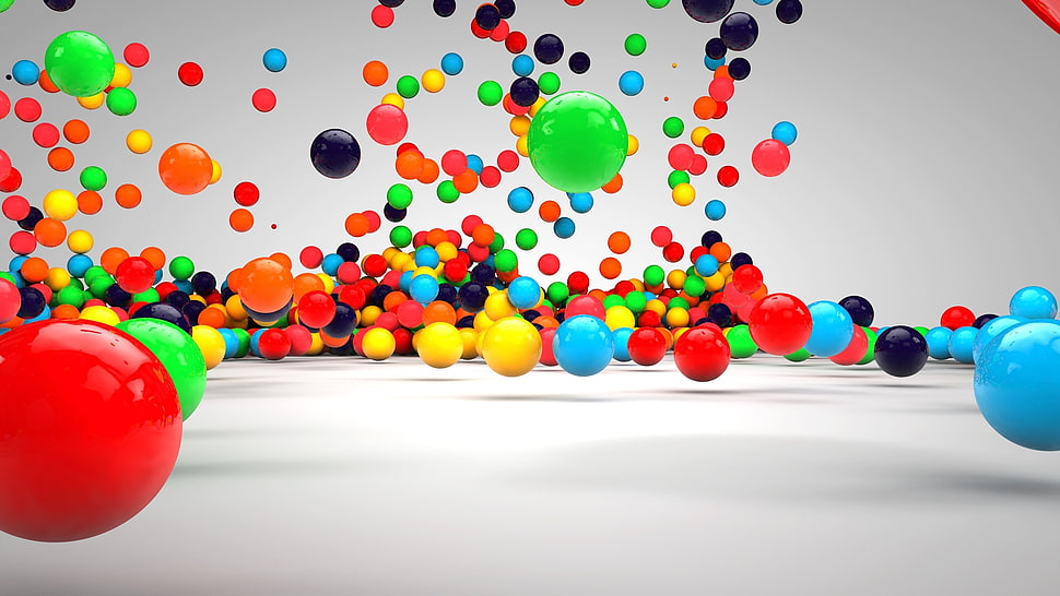 assorted color balls graphic wallpaper HD wallpaper