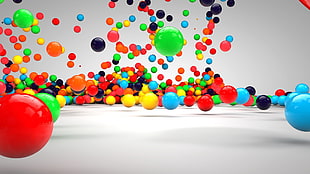 assorted color balls graphic wallpaper