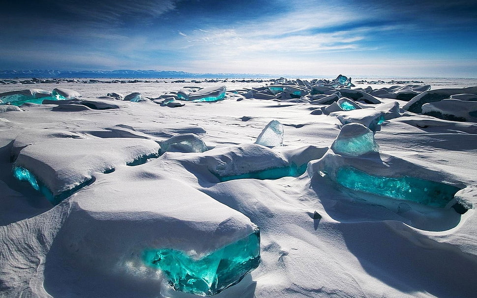 ice field during daytime HD wallpaper
