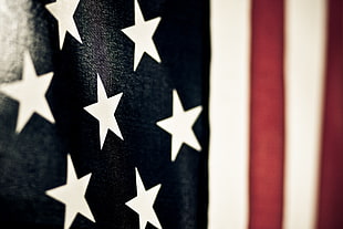 close-up photography of U.S.A. flag