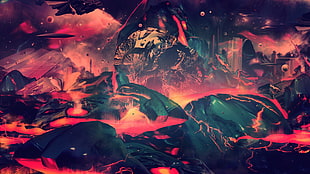 volcanic environment digital artwork, abstract, artwork HD wallpaper