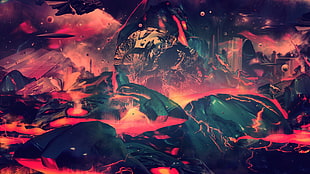 volcanic environment digital artwork, abstract, artwork