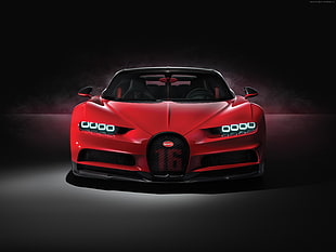 red Bugatti luxury car