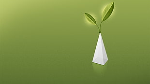 green leaf plant with vase illustration